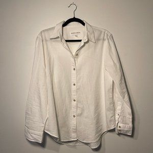 Denim Forum Aritzia Oversized White Linen Button Down Shirt. Small